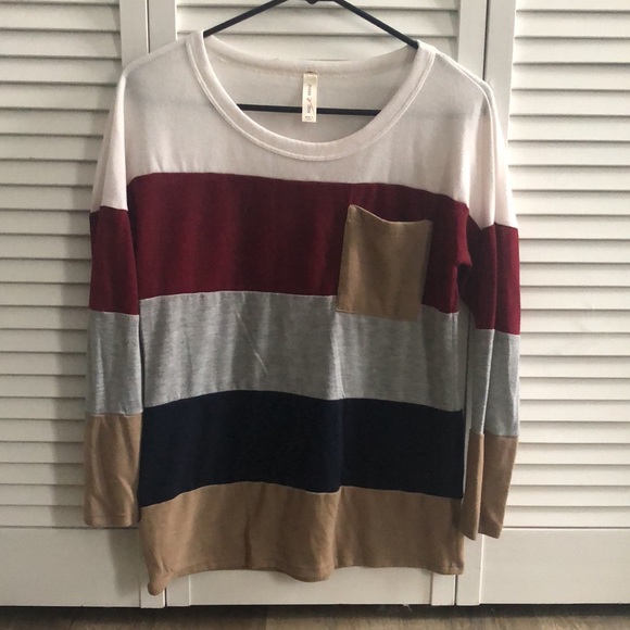 Striped long sleeve crew neck t shirt - Picture 2 of 3